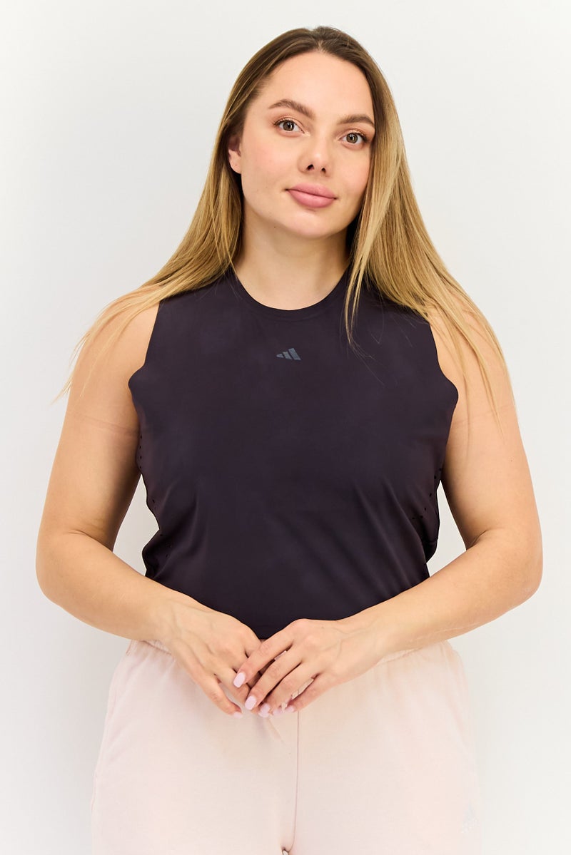 Adidas Women Sportswear Fit Sleeveless Training Tank Top, Dark Purple - Image 1