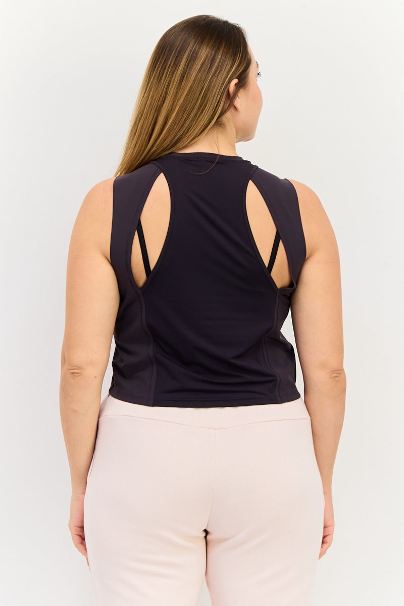 Adidas Women Sportswear Fit Sleeveless Training Tank Top, Dark Purple - Image 3