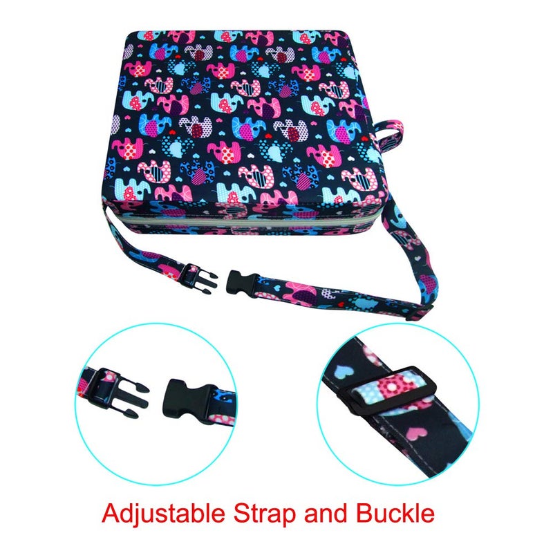 SUNMALL Toddler Booster Seat for Dining Table,Chair Increasing Cushion for Baby Kids,Portable Dismountable Adjustable Highchair Booster,Washable Thick Chair Seat Pad Mat Strap - Image 4