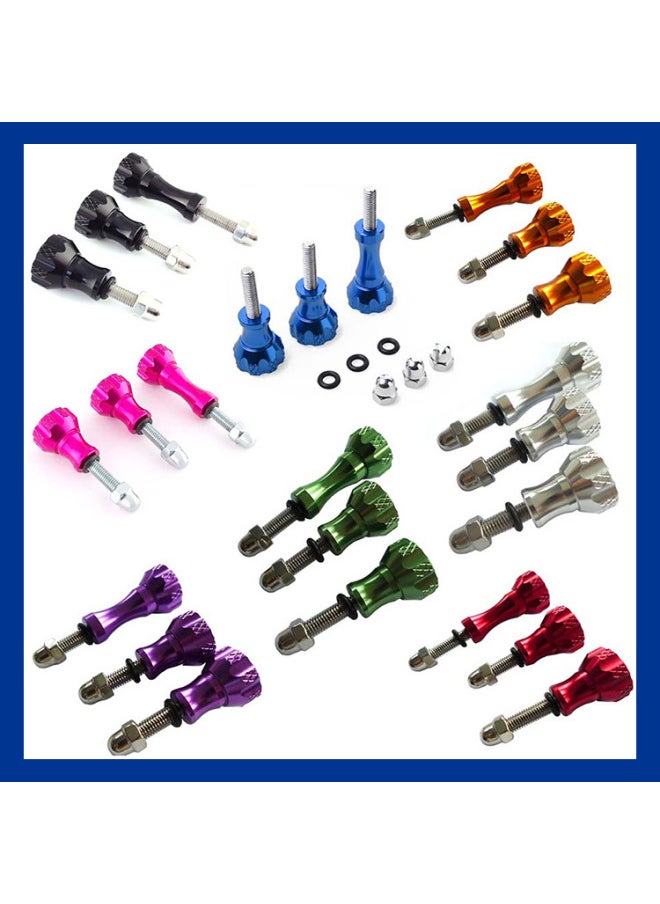 Generic Long And Short Screw Screw CNC Aluminum Alloy Camera Screw Three-piece Set Accessories Gopro Hero7 Accessories-Color:Blue  - Image 2