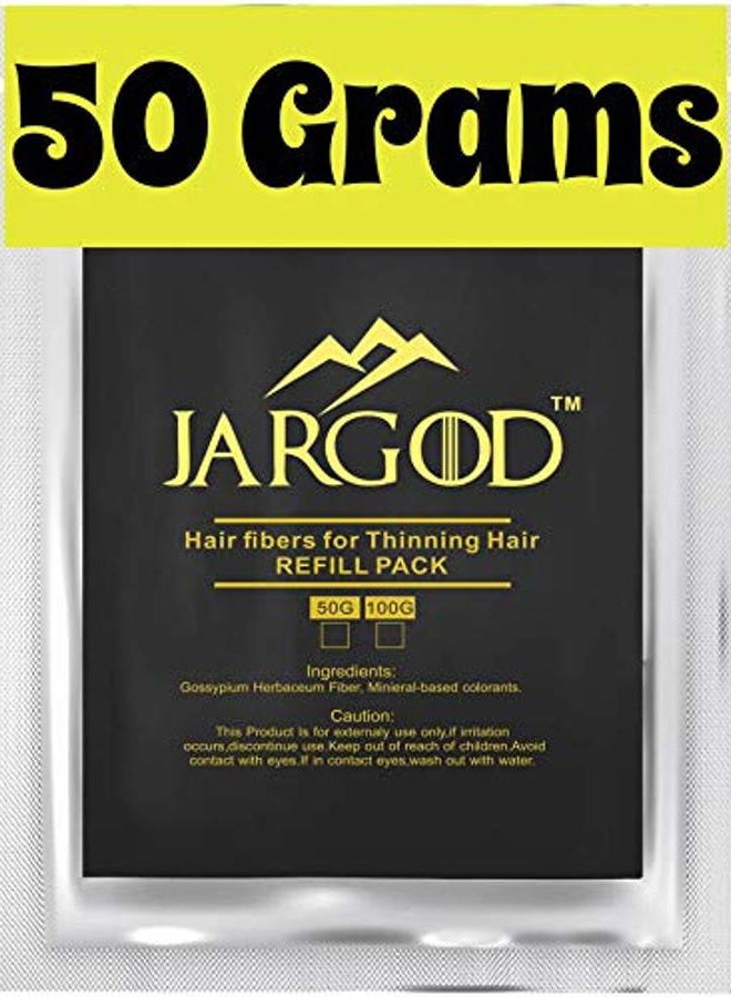 JARGOD 50 Gramme Hair Building Fibres - Refill Your Existing Fibre Bottle - Hair Filler Fibres - Hair Loss Concealer For Thinning Hair (Black) - Image 1