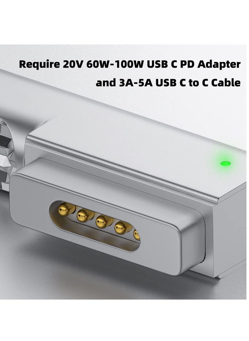 SYOSI - USB C to Magnetic T-Tip Adapter, USB Type-C to Magnetic 2 T-Head 100W Power Fast Charging Converter, Female Type-C to Magnetic 2 Converter ,Fit for 2013-2015 MacBook Pro Air - Image 1