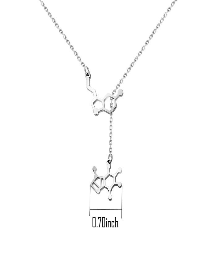 BNQL Caffeine Serotonin Molecule Lariat Necklace Science Chemistry Geek Jewelry (caffeine &serotonin) - Image 2