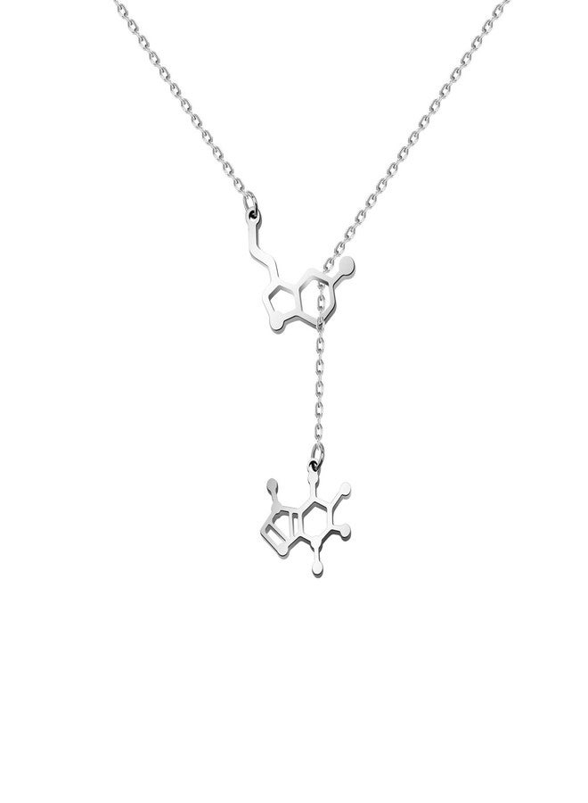 BNQL Caffeine Serotonin Molecule Lariat Necklace Science Chemistry Geek Jewelry (caffeine &serotonin) - Image 1