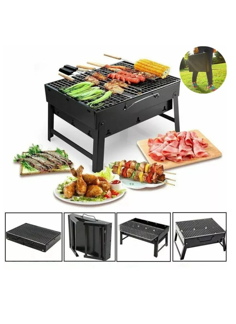 Yuwell - Foldable Charcoal Grill BBQ Grill Portable Barbecue Grill For Outdoor Household Camping Grill 35X27X20CM - Image 1