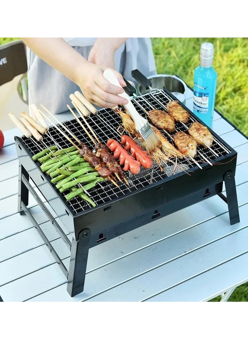 Yuwell - Foldable Charcoal Grill BBQ Grill Portable Barbecue Grill For Outdoor Household Camping Grill 35X27X20CM - Image 1