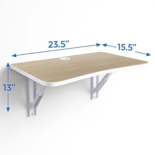Heartily® 23.5 * 15.5 Inch Wall Mounted Folding Table | Compact Multipurpose Foldable Table with Strong Metal Bracket | 17 mm Thick | Study, Kitchen, Bedside, Utility Use (23.5 * 15.5 inches) - Image 4