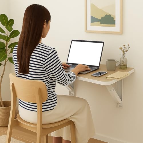 Heartily® 23.5 * 15.5 Inch Wall Mounted Folding Table | Compact Multipurpose Foldable Table with Strong Metal Bracket | 17 mm Thick | Study, Kitchen, Bedside, Utility Use (23.5 * 15.5 inches) - Image 2