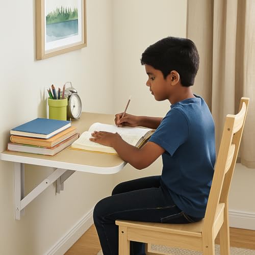 Heartily® 23.5 * 15.5 Inch Wall Mounted Folding Table | Compact Multipurpose Foldable Table with Strong Metal Bracket | 17 mm Thick | Study, Kitchen, Bedside, Utility Use (23.5 * 15.5 inches) - Image 1