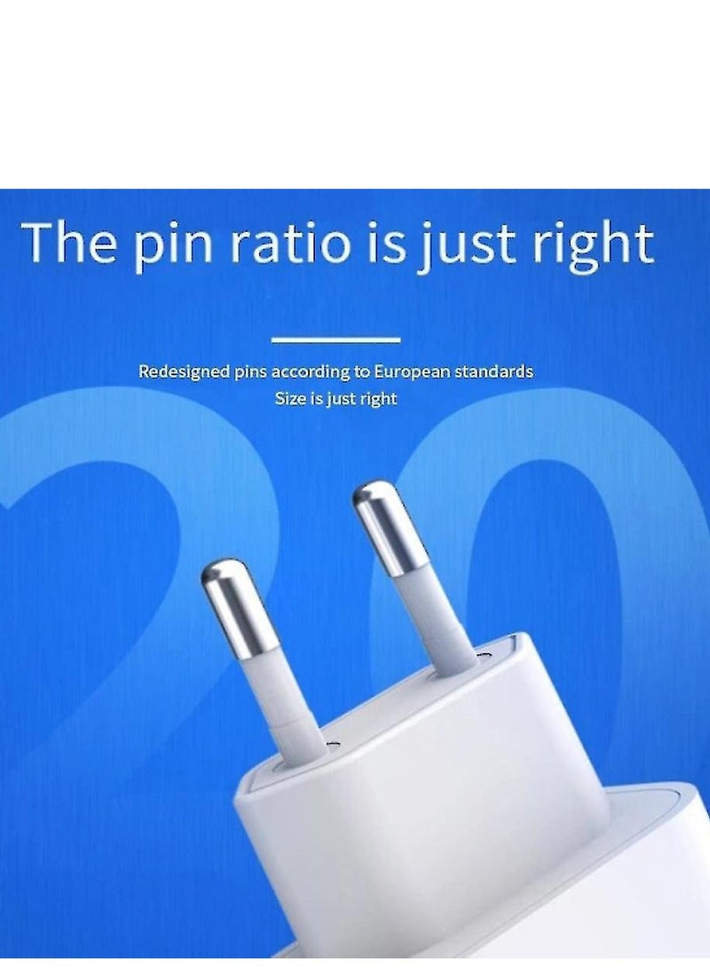 ELTRAZONE - For Iphone 20w Charger Apple 11/12/13 Usb-c To Lightning Power Adapter 1m Data Cable Eu Plug - Image 1