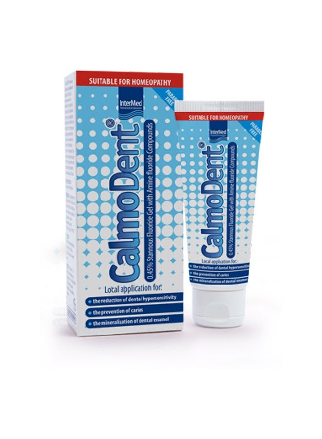 InterMed Calmodent 0.45% Stannous Fluoride Gel – With Amine Fluoride – Dental Protection for Sensitivity, Caries & Enamel Strengthening – 75ml