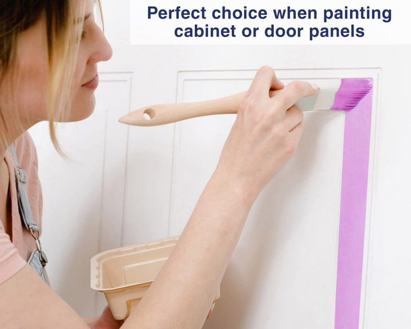 Zibra 5-Piece DIY Paint Brush Set with Detail and 2-inch Paint Brushes for Walls, Trim and Furniture, White - Image 4