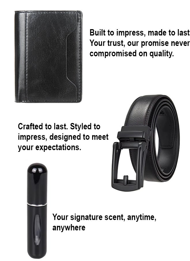 Gloryful Gift Box for men, Stylish Gift set – RFID Wallet, leather Belt & perfume bottle | Ideal for Husband, Boyfriend, or Father  - Image 2