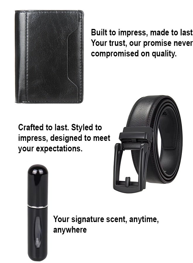 Gloryful Gift Box for men, Stylish Gift set – RFID Wallet, leather Belt & perfume bottle | Ideal for Husband, Boyfriend, or Father - Image 2