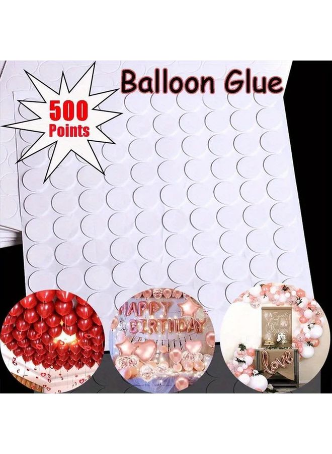 White 500 Pcs Balloon Stickers Kit Reusable Glue Dots for Party Wedding Decoration - Image 2
