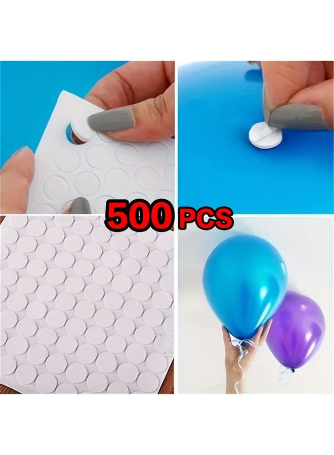 White 500 Pcs Balloon Stickers Kit Reusable Glue Dots for Party Wedding Decoration - Image 3