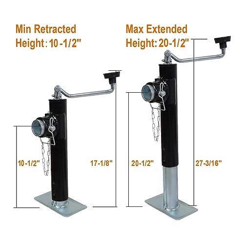 Torin 2000 LBs Capacity Swivel Trailer Jack Weld on Pipe Mount Tongue Jack, ATR39003B - Image 2