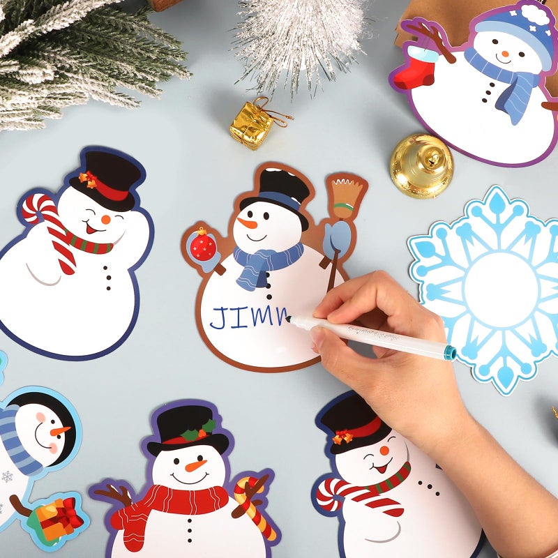 Sereliy 54 Pcs Christmas Winter Cutouts Double Printed Winter Snowflake Snowman Paper Decor for Christmas Winter Bulletin Board Classroom Decorations(Snow 54 - Image 4