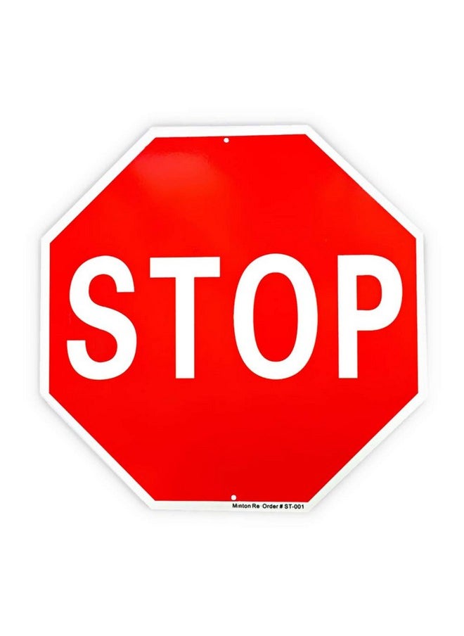 Minton Stop Sign, 24 x 24 Inches Street Road Reflective Warning Signs, Rust Free Aluminum Sign, UV Protected and Weatherproof  - Image 1