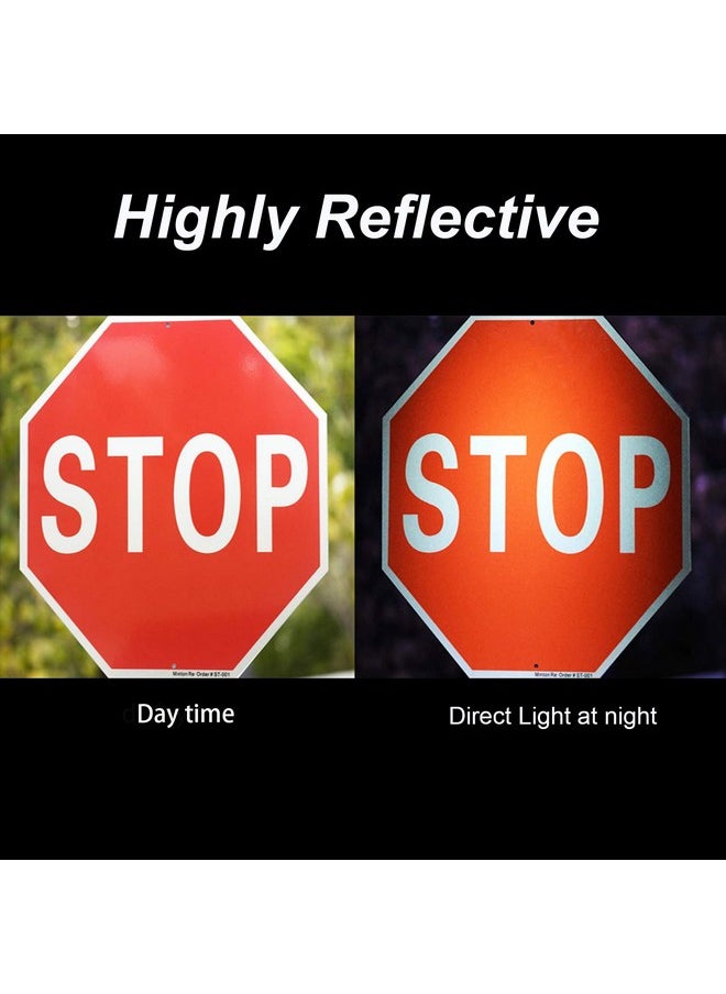 Minton Stop Sign, 24 x 24 Inches Street Road Reflective Warning Signs, Rust Free Aluminum Sign, UV Protected and Weatherproof  - Image 3