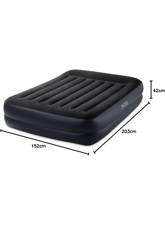 Intex Airbed Inflatable Double Mattress With Built In Electric Pump plastic Black - Image 4