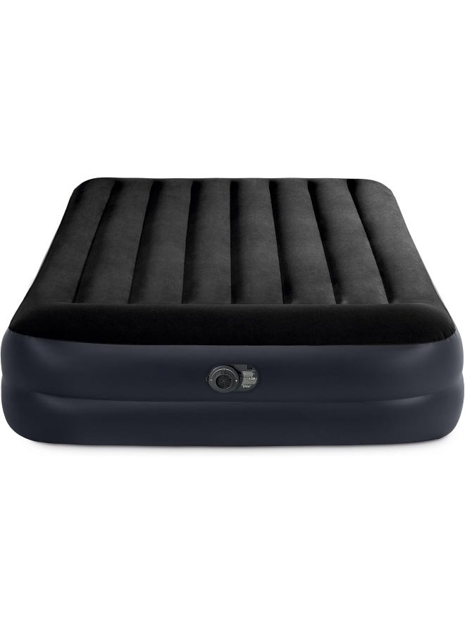 Intex Airbed Inflatable Double Mattress With Built In Electric Pump plastic Black - Image 1