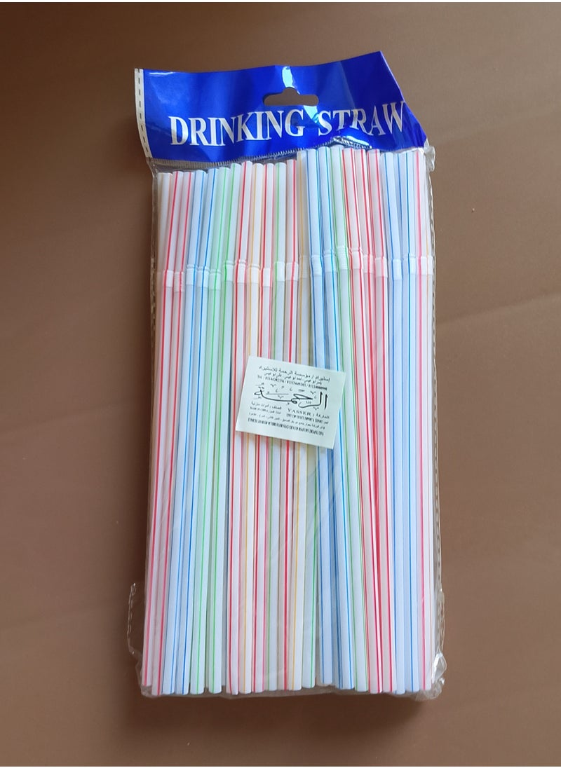 Generic Plastic straw 100 pieces, multi-coloured  - Image 2