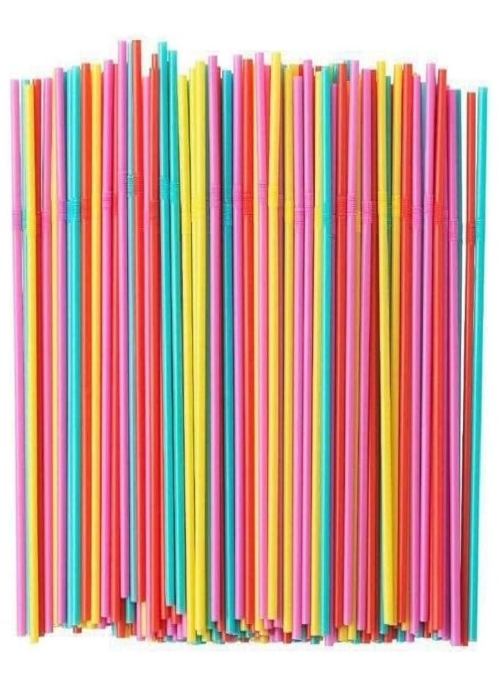 Generic Plastic straw 100 pieces, multi-coloured  - Image 1