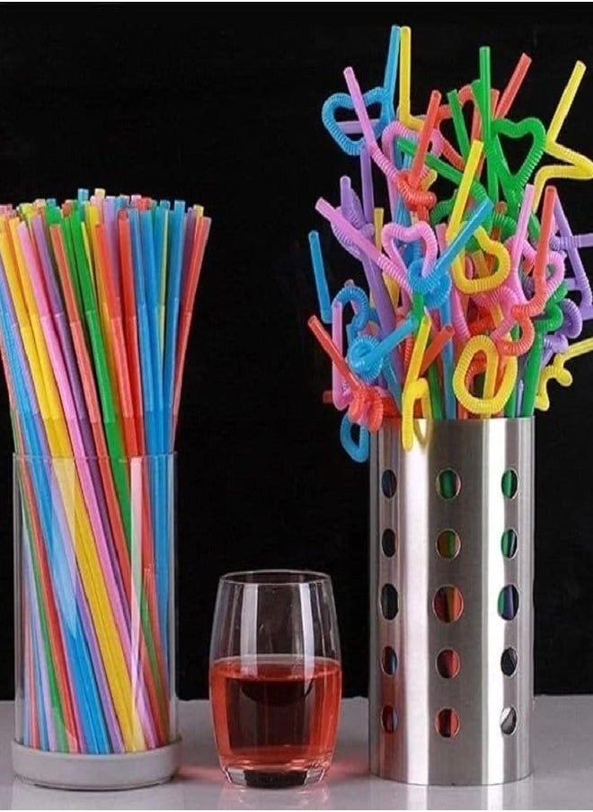 Generic Plastic straw 100 pieces, multi-coloured  - Image 3