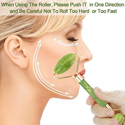 SEI REGINA Jade Roller for Face - Jade Facial Roller, Face Roller Skin Care Tool - Under Eye Roller, Face Massager for Women to Remove Wrinkles Puffiness - Image 5