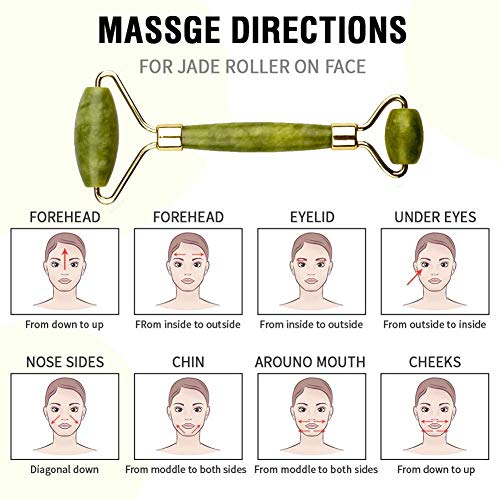 SEI REGINA Jade Roller for Face - Jade Facial Roller, Face Roller Skin Care Tool - Under Eye Roller, Face Massager for Women to Remove Wrinkles Puffiness - Image 2