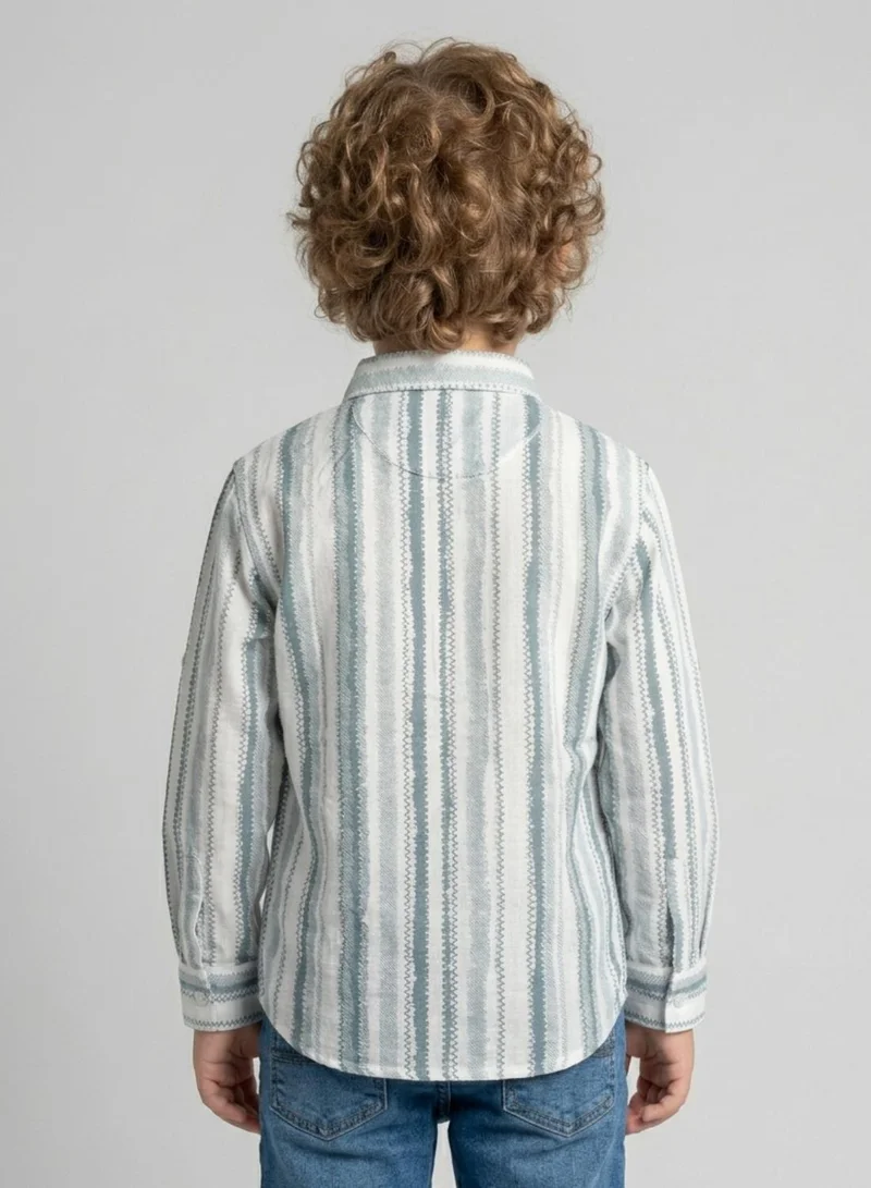 babyqlo Boys Striped Cotton Long Sleeve Shirt