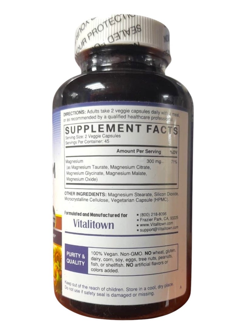 Vitalitown - Magnesium Complex Extra Strength 300mg - 90 Veggie Capsules - Image 1