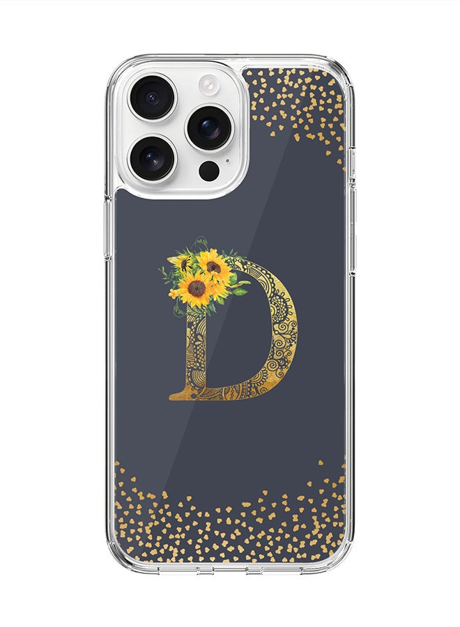 Stylizedd For iPhone 16 Pro Max Case [Compatible with MagSafe] Slim Magnetic cover Clear Phone Case - Custom Monogram Mandala Floral - D (Grey ) - Image 1