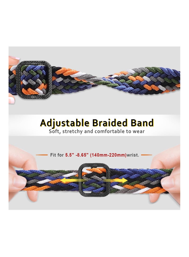 KASTWAVE Braided Strap Compatible with Xiaomi Smart Band 8, Soft Nylon Sport Strap, Breathable Stretchable Elastic Sport Strap Replacement Band for Women Men Children, 10 Pcs - Image 2