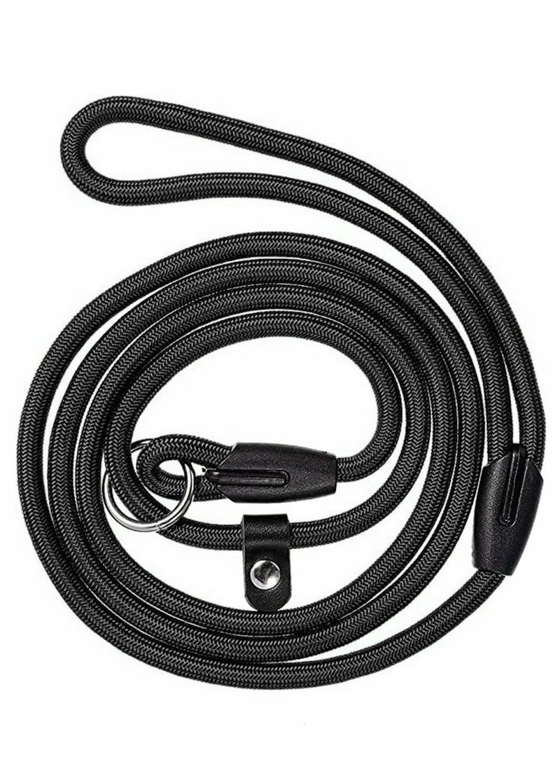 SYOSI Dog Rope Leash, Dog Rope for Dog Training, Pet Nylon Slip Rope Lead Durable Sturdy Comfortable Pet Leash Puppy No Pull Training Slip Lead for Puppy Small Dogs Walking, Hiking, Camping, Black - Image 4