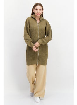 Women Knitted Long Sleeve Full Zip Sweater, Khaki - pzsku/Z5B4DC9ECAE6D08F53871Z/45/_/1726108721/294e6487-4c30-4b1b-ba14-98ecace243da