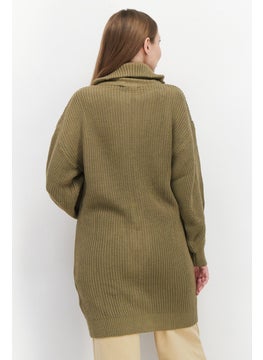 Women Knitted Long Sleeve Full Zip Sweater, Khaki - pzsku/Z5B4DC9ECAE6D08F53871Z/45/_/1740493300/2bfb2545-d617-49b5-984a-84e33c2d5f51