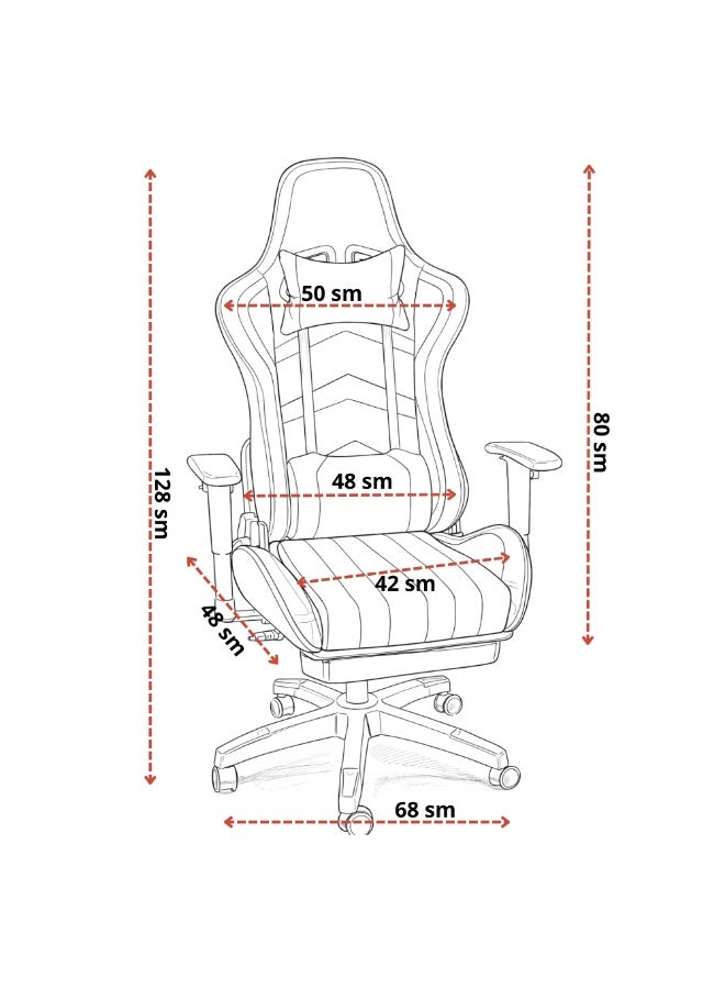FURALUX Ergonomic Gaming Chair with Retractable Footrest – High Back Reclining Racing Style Gamer Chair with Adjustable Lumbar Support, Headrest & Height Control - Image 2