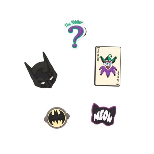 Crocs® Jibbitz Charms – Mixed Characters for Kids Shoes – Synthetic Material – Easy Attachment – Post Closure Batman 5-Pack One Size One Size - Image 5
