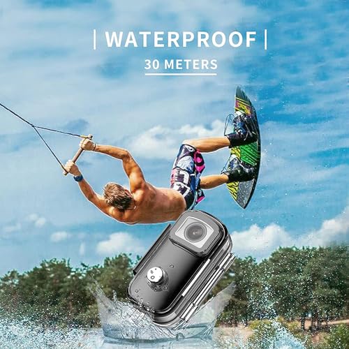 SJCAM C100+ 2K 30FPS Optical 15MP| 30M Water Resistant | Magnetic Body Wi-Fi Action Built in Camera | WiFi 2.4 GHZ | Insta Go | Body Cam | Webcam | Black,1440 Megapixels - Image 3