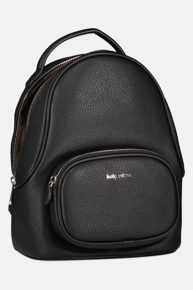 Kathy Ireland Women Hardware Logo Mini Backpack, Black  - Image 3