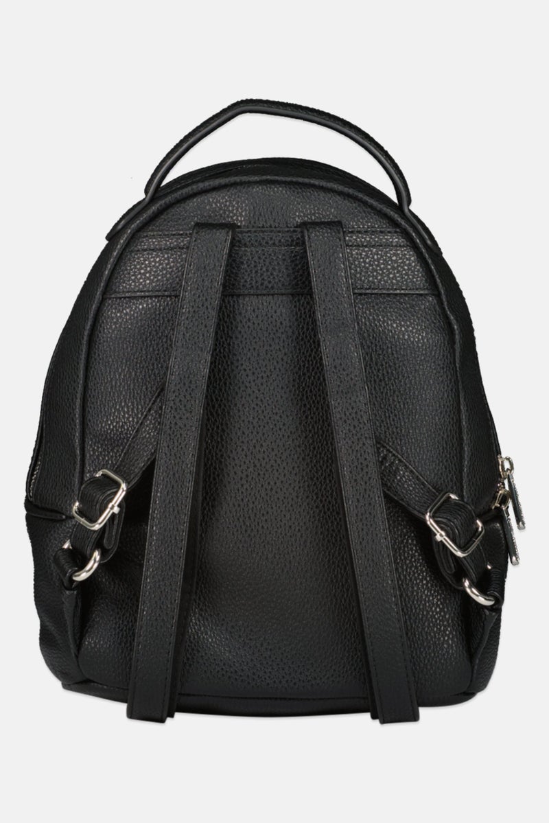 Kathy Ireland Women Hardware Logo Mini Backpack, Black  - Image 2