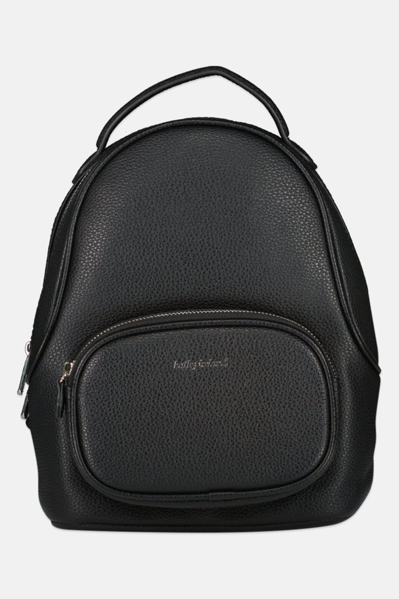 Kathy Ireland Women Hardware Logo Mini Backpack, Black  - Image 1