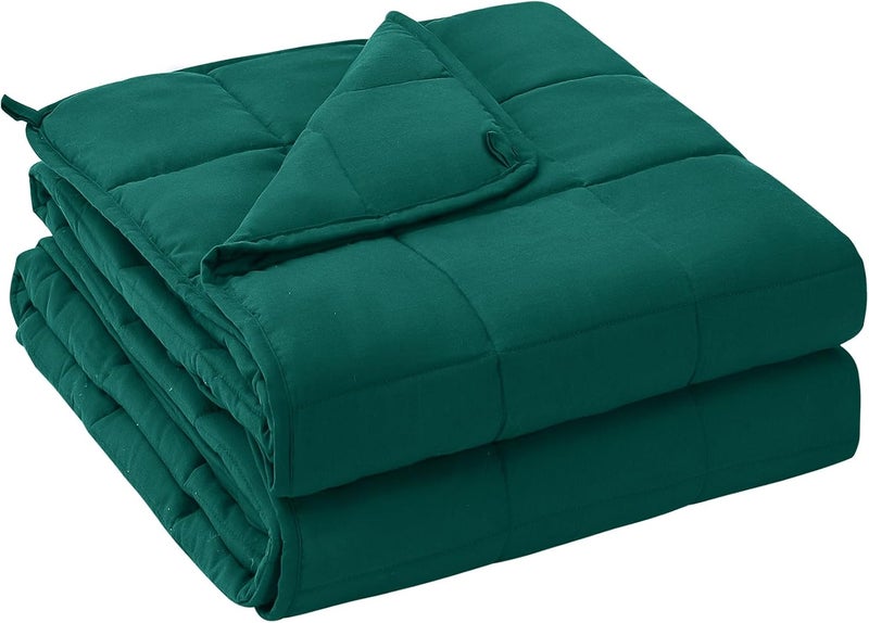 yescool Weighted Blanket for Adults (17 lbs, 60" x 80", Dark Green) Cooling Heavy Blanket for Sleeping Perfect for 160-180 lbs, Queen Size Breathable Blanket with Premium Glass Bead, Machine Washable - Image 1