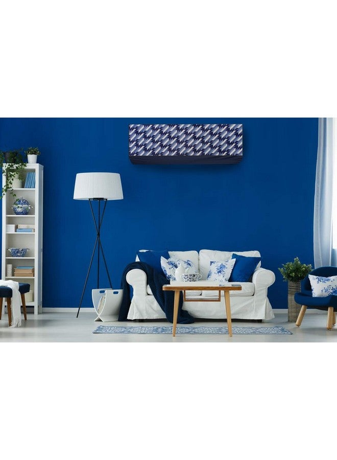 Da Anushi Polyester Split Ac Cover Indoor Unit For 1 Ton Capacity Ac, All Weather Cover/Attractive Digital Prints/Dustproof/Water Resistant Ac Cover (Blue Houndstooth) - Image 3