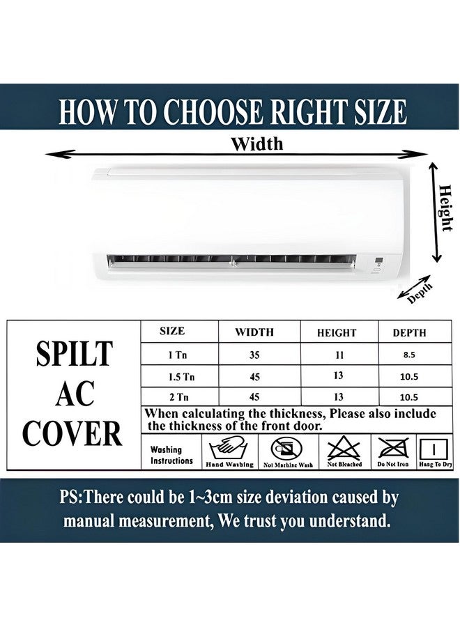Da Anushi Polyester Split Ac Cover Indoor Unit For 1 Ton Capacity Ac, All Weather Cover/Attractive Digital Prints/Dustproof/Water Resistant Ac Cover (Blue Houndstooth) - Image 4