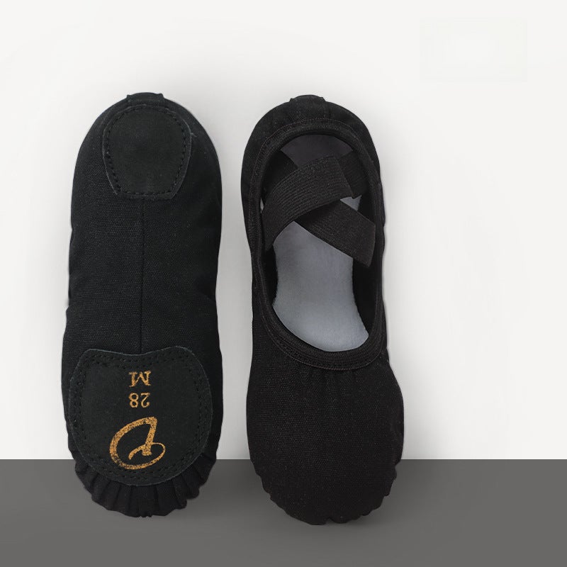 Generic Adult Canvas Dance Shoes Soft Sole Ballet Slipper Black