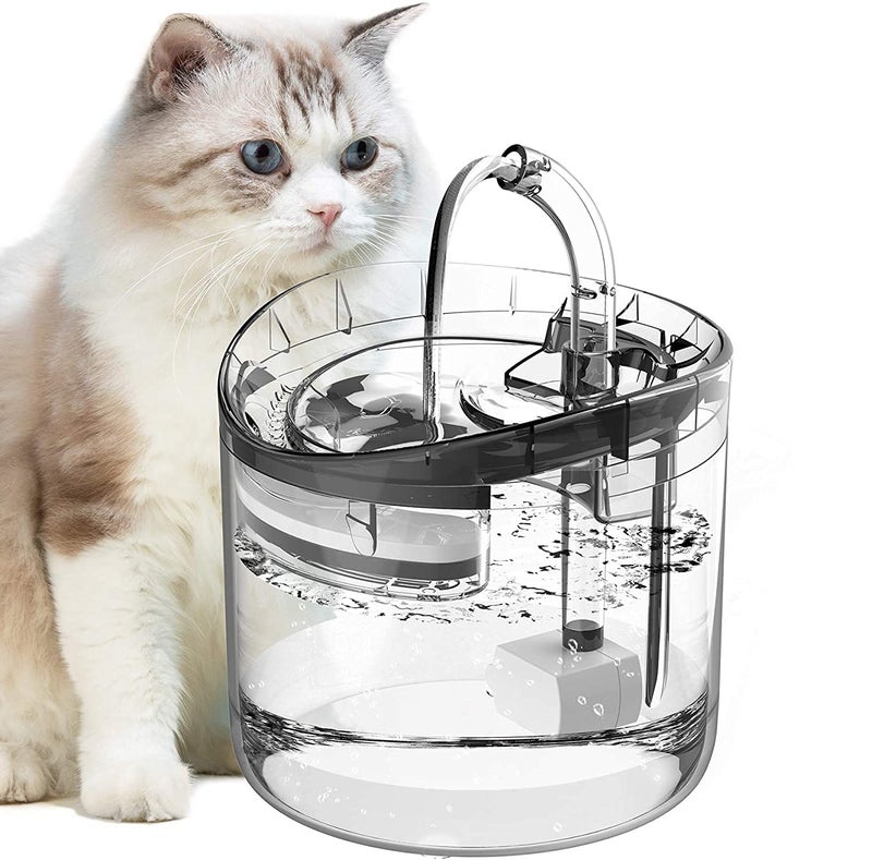 Qpets® ® Automatic Cycle Multiple Filtering Cat Water Fountain Dog Water Dispenser 1.8L Super Quiet Automatic Pet Drinking Fountain with Faucet Kits - Image 1
