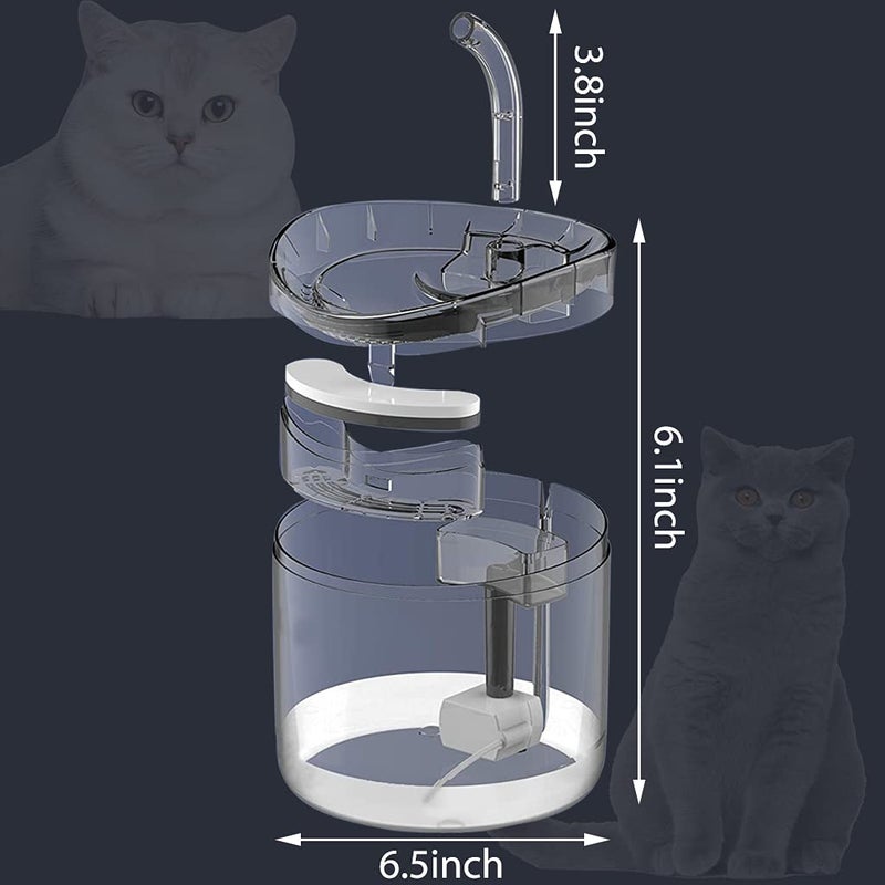 Qpets® ® Automatic Cycle Multiple Filtering Cat Water Fountain Dog Water Dispenser 1.8L Super Quiet Automatic Pet Drinking Fountain with Faucet Kits - Image 2